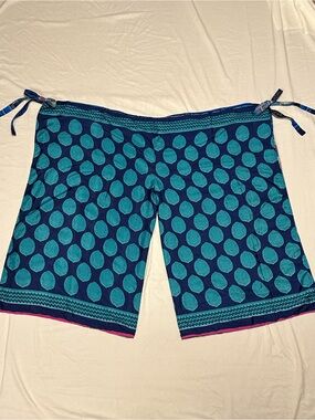 EARTHBOUND Blue and Teal Reversible Wide-Leg Swimwear Coverup